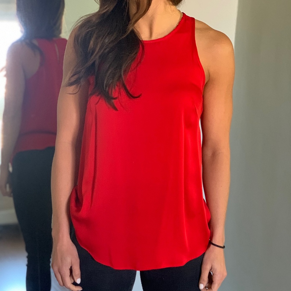 Milly ~ Red Silky Sleeveless Blouse ~ Size:2 & 4